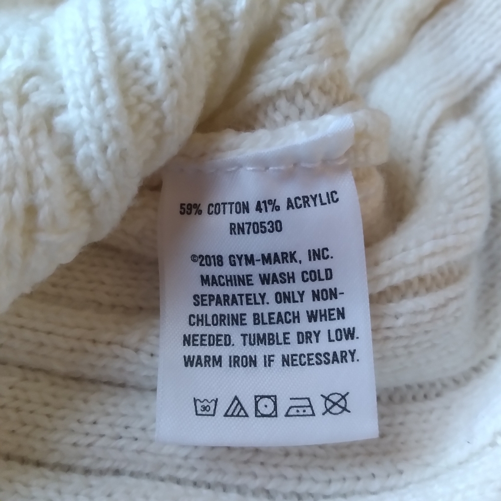 #701 Crazy 8 Girls White Sweater Dress Cable Knit - Picture 7 of 14